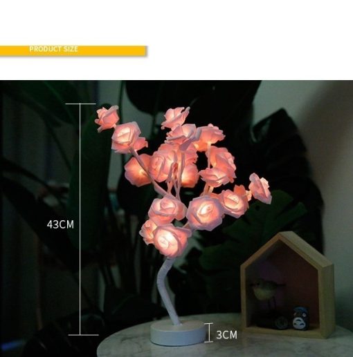 Rose Flower Lamp USB Battery Operated LED Table Light Bonsai Tree Night Lights Garland Bedroom Decoration Home Decor TurboTech Co 5