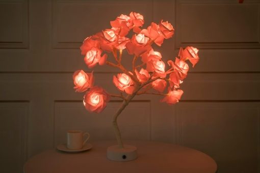 Rose Flower Lamp USB Battery Operated LED Table Light Bonsai Tree Night Lights Garland Bedroom Decoration Home Decor TurboTech Co 6