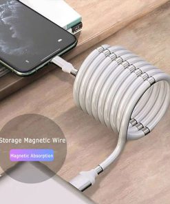 Magnetic Fast Charging Cable For Type-c Retractable Magic Rope Magnetic Absorption Data Cable TPE Easy Storage TurboTech Co