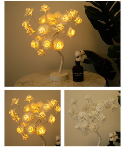 Rose Flower Lamp USB Battery Operated LED Table Light Bonsai Tree Night Lights Garland Bedroom Decoration Home Decor TurboTech Co 4