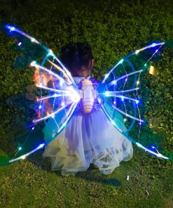 Electrical Butterfly Wings With Lights Glowing Shiny Dress Up Moving Fairy Wings For Birthday Wedding Christmas Halloween TurboTech Co