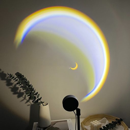 USB Moon Lamp LED Rainbow Neon Night Light INS Sunset Projector  Wall Atmosphere Lighting For Bedroom Home Decor TurboTech Co 4