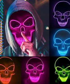 Halloween Skeleton Mask LED Glow Scary Mask TurboTech Co