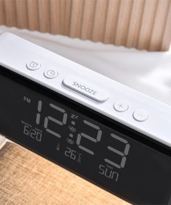 3 In 1 Bedside Lamp LCD Screen Alarm Clock Wireless Phone Charger