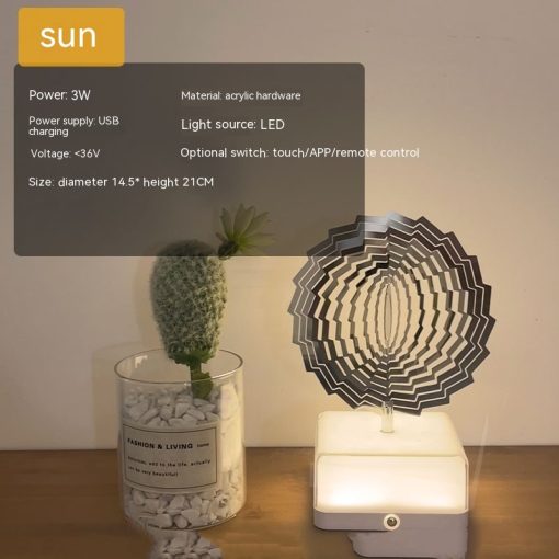 Creative Lamp Three-dimensional Rotating Ambience Light for Bedroom / Living Room TurboTech Co 2