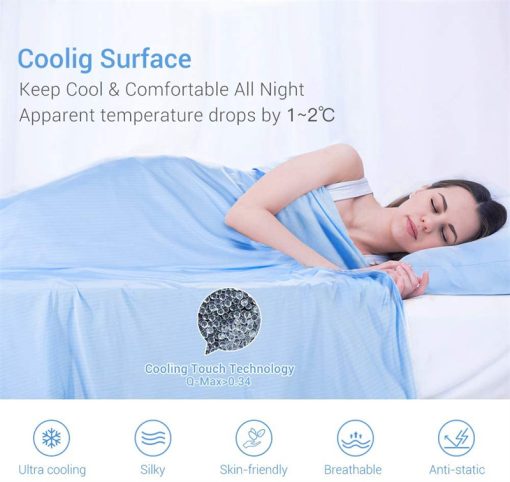 Cooling Blanket Fiber Absorb Heat Comforter Washable Cover for Hot Sleepers and Summer TurboTech Co 7