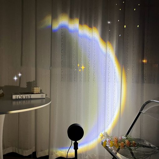 USB Moon Lamp LED Rainbow Neon Night Light INS Sunset Projector  Wall Atmosphere Lighting For Bedroom Home Decor TurboTech Co