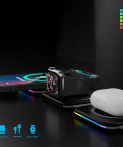 Folding 3-in-1 Magnetic Charger Absorber Wireless Charging Device TurboTech Co