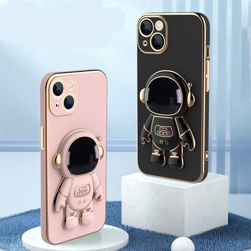 3D Astronaut Phone Case Anti-Drop Electroplating Bracket For iPhone 12/13/14/XR/X/ TurboTech Co