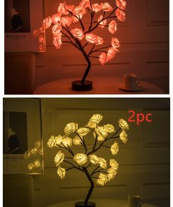 Rose Flower Lamp USB Battery Operated LED Table Light Bonsai Tree Night Lights Garland Bedroom Decoration Home Decor