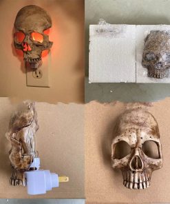 Gothic Skull Night Light Resin Lamp for Halloween Decor Decorative Light Skeleton Atmosphere Modulation