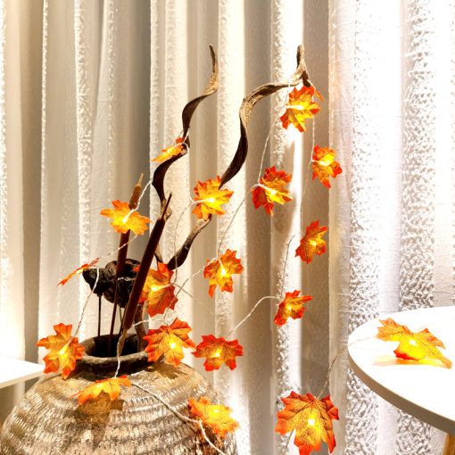 Maple Leaf Light String Fake Autumn
Leaves LED Fairylights Garland for Halloween Thanksgiving Party Home Decoration TurboTech Co 5