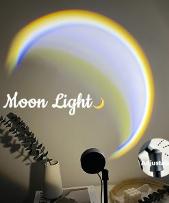 USB Moon Lamp LED Rainbow Neon Night Light INS Sunset Projector  Wall Atmosphere Lighting For Bedroom Home Decor TurboTech Co 2