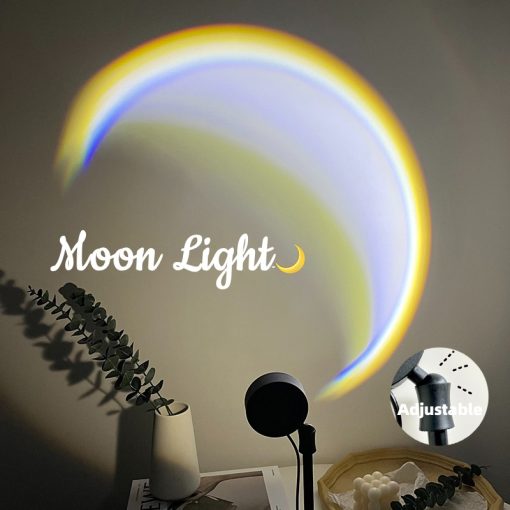 USB Moon Lamp LED Rainbow Neon Night Light INS Sunset Projector  Wall Atmosphere Lighting For Bedroom Home Decor TurboTech Co 2