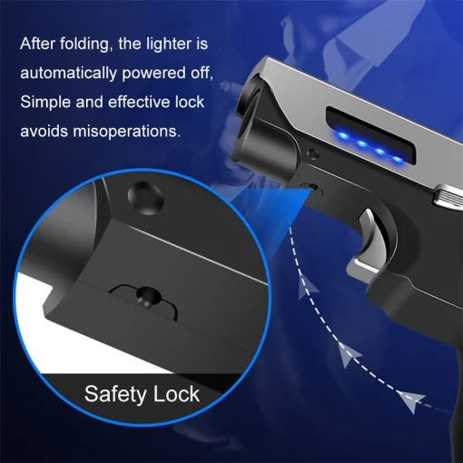 Gas-Electric Dual Flame Torch Lighter Windproof Direct Flame TurboTech Co 4