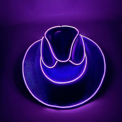 LED Wireless Hat Fluorescent Colorful Flashing Cowboy Hat TurboTech Co 11