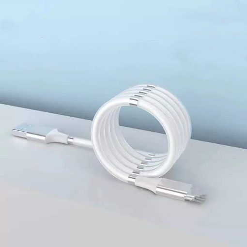 Magnetic Fast Charging Cable For Type-c Retractable Magic Rope Magnetic Absorption Data Cable TPE Easy Storage TurboTech Co 6