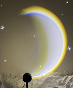 USB Moon Lamp LED Rainbow Neon Night Light INS Sunset Projector Wall Atmosphere Lighting For Bedroom Home Decor