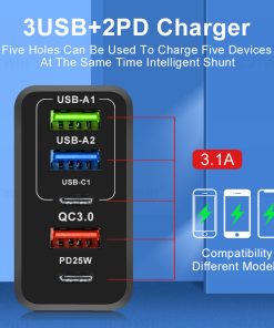 Fast Charging Mobile Phone Charger Type-c PD Three USB Multi-port Travel Plug
