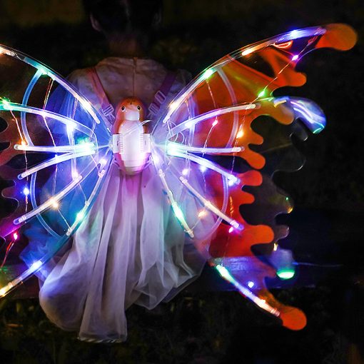Electrical Butterfly Wings With Lights Glowing Shiny Dress Up Moving Fairy Wings For Birthday Wedding Christmas Halloween TurboTech Co 2