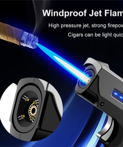Gas-Electric Dual Flame Torch Lighter Windproof Direct Flame