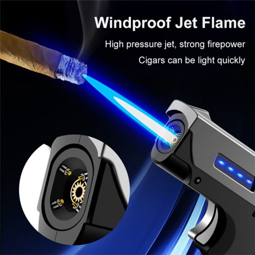 Gas-Electric Dual Flame Torch Lighter Windproof Direct Flame TurboTech Co 3