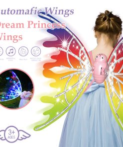 Electrical Butterfly Wings With Lights Glowing Shiny Dress Up Moving Fairy Wings For Birthday Wedding Christmas Halloween