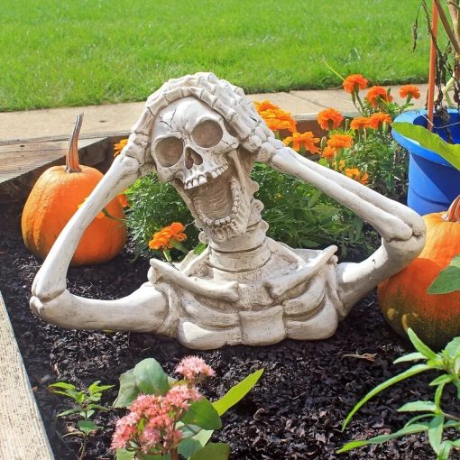 Personality Screaming Skull Statue Pendant Garden Skeleton Halloween Decoration TurboTech Co