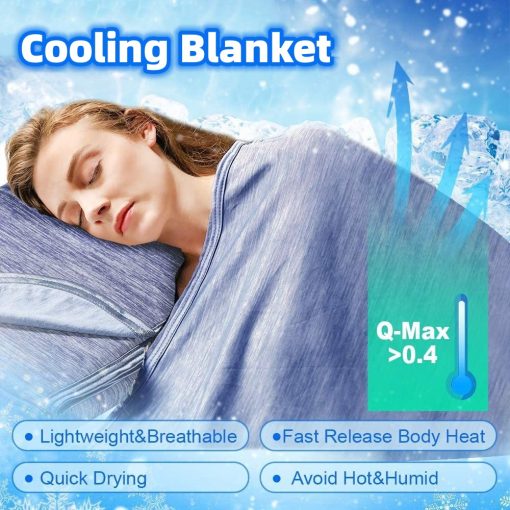 Cooling Blanket Fiber Absorb Heat Comforter Washable Cover for Hot Sleepers and Summer TurboTech Co 2