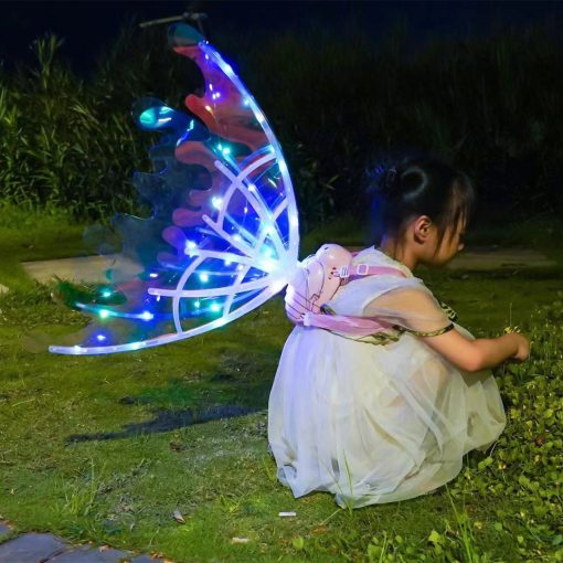 Electrical Butterfly Wings With Lights Glowing Shiny Dress Up Moving Fairy Wings For Birthday Wedding Christmas Halloween TurboTech Co 5