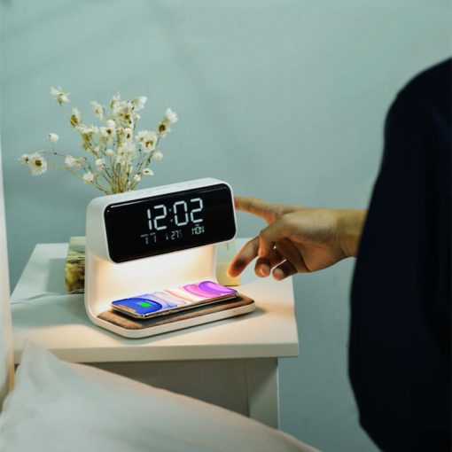 3 In 1 Bedside Lamp LCD Screen Alarm Clock  Wireless Phone Charger TurboTech Co 7
