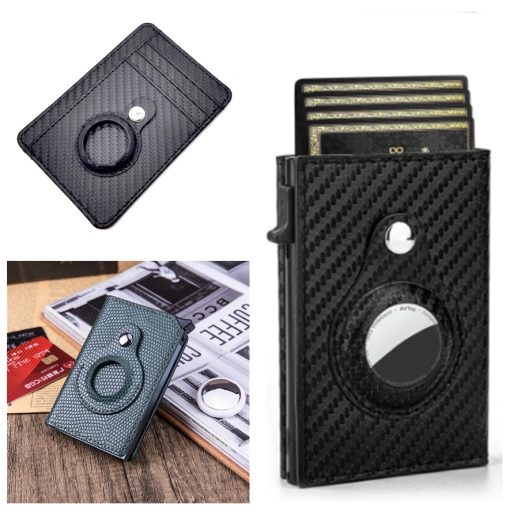 Rfid Card Holder Men Wallets For Airtag Money Bag Male Black Short Purse Small Leather Slim Mini Air Tag Wallets TurboTech Co 2