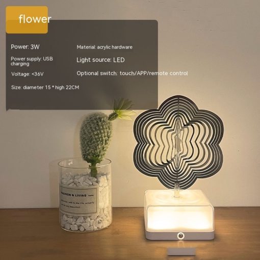 Creative Lamp Three-dimensional Rotating Ambience Light for Bedroom / Living Room TurboTech Co 3