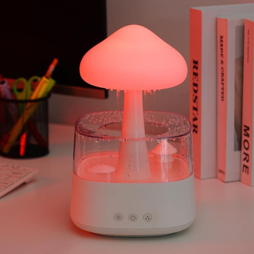 2-in-1 Desk Light Humidifier Rain Cloud Aromatherapy Essential Oil Zen Diffuser & Raining Cloud Night Light Mushroom Lamp TurboTech Co