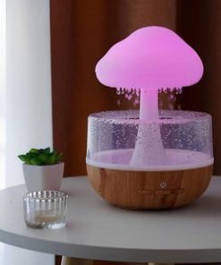 2-in-1 Desk Light Humidifier Rain Cloud Aromatherapy Essential Oil Zen Diffuser & Raining Cloud Night Light Mushroom Lamp