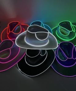 LED Wireless Hat Fluorescent Colorful Flashing Cowboy Hat TurboTech Co