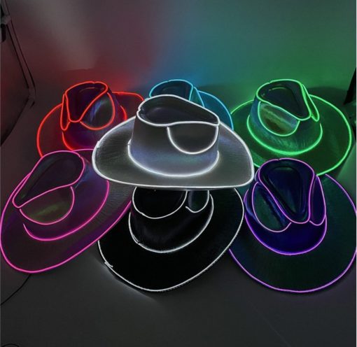 LED Wireless Hat Fluorescent Colorful Flashing Cowboy Hat TurboTech Co