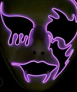 Halloween Skeleton Mask LED Glow Scary EL-Wire Mask