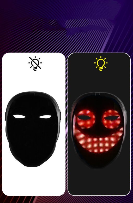 APP Glowing Mask Full-Color Display Flashing Mask Halloween Party Glowing Mask TurboTech Co 5
