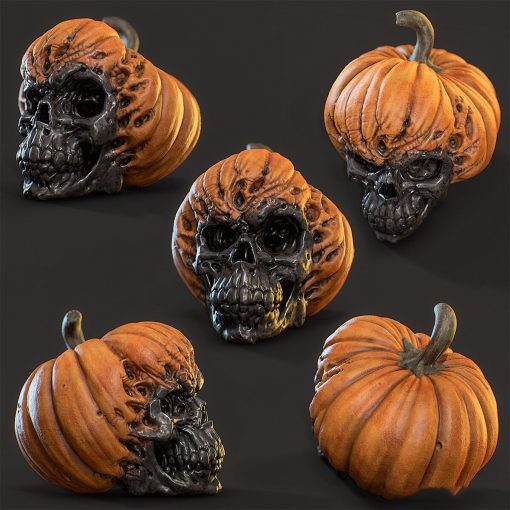 New Evil Pumpkin Skull Halloween Resin Ornament TurboTech Co 3
