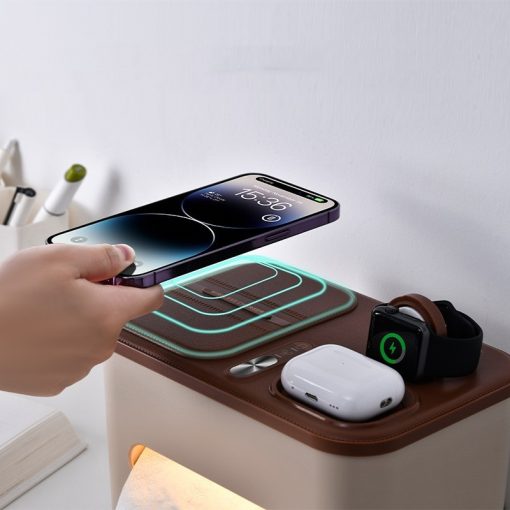 3in1 Wireless Charger Tissue Storage Box nightlight Bedside Lamp Socket Power Supply TurboTech Co 4