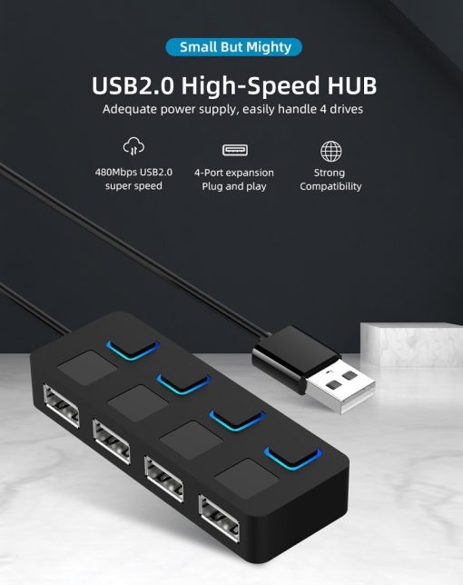 HUB Multi-USB Splitter 4-port Extender TurboTech Co 4