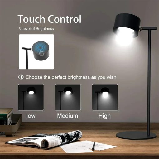 Magnetic Touchable LED USB Table Lamp 360 Rotate Cordless Flashlights Home Bedroom Night Lamp Remote Control Desk Nightlight TurboTech Co 3