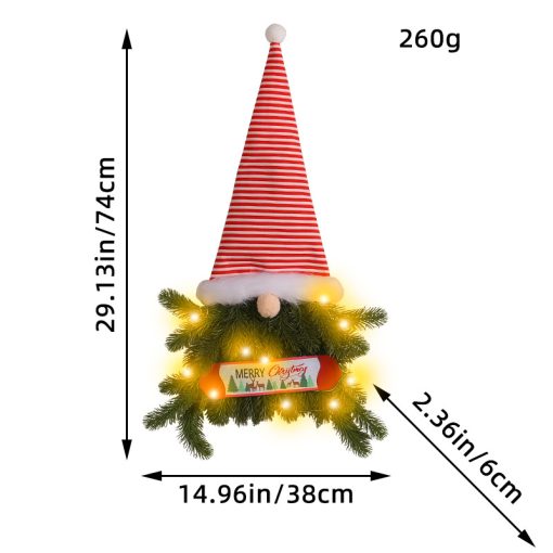 Glowing Christmas Wreath Upside Down Tree Stripes A Tall Hat TurboTech Co 3