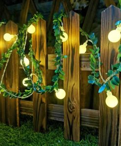 LED Light String Simulation Green Leaf Vine