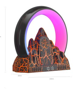 Wireless Charger Volcano Shape Mobile Charging Alarm Clock Multipurpose Speaker Radio White Noise Sleep Device