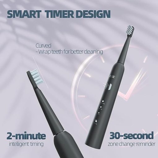 Electric Toothbrush 8 Brush Heads Toothbrush With 40000 VPM 6 HIGH-Performance Brushing Modes Built In Smart Timer Control TurboTech Co 3