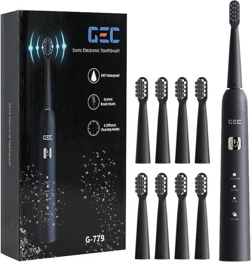 Electric Toothbrush 8 Brush Heads Toothbrush With 40000 VPM 6 HIGH-Performance Brushing Modes Built In Smart Timer Control TurboTech Co