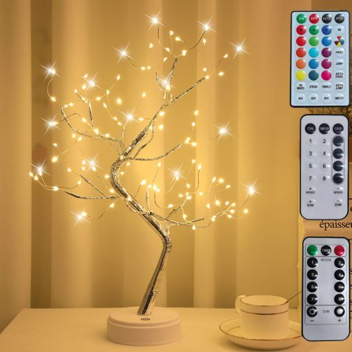 Colored Nightlight Decor Starry Sky LED Lights Copper Wire Rice Tree Lamp TurboTech Co 3