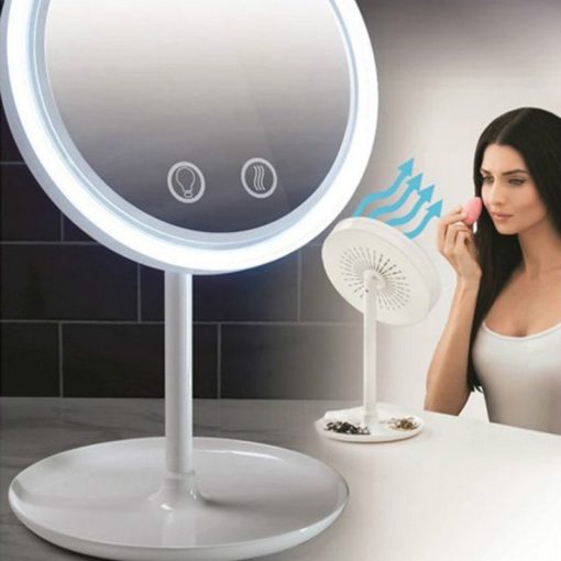 LED Fan LED Light Makeup Vanity Mirror with Fan Cooling TurboTech Co 2